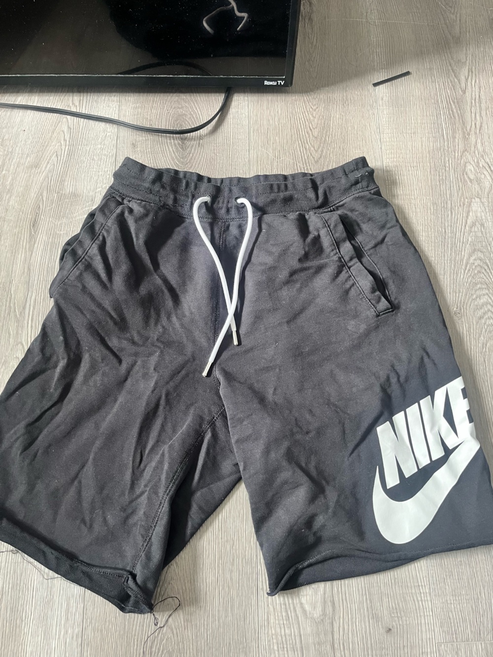 Nike Black Joggers with White Drawcord and Logo